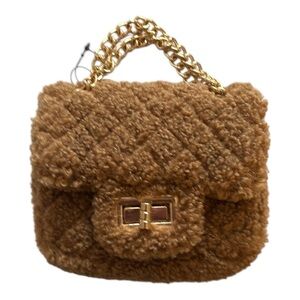 3 am Forever Tan Fuzzy Crossbody Bag